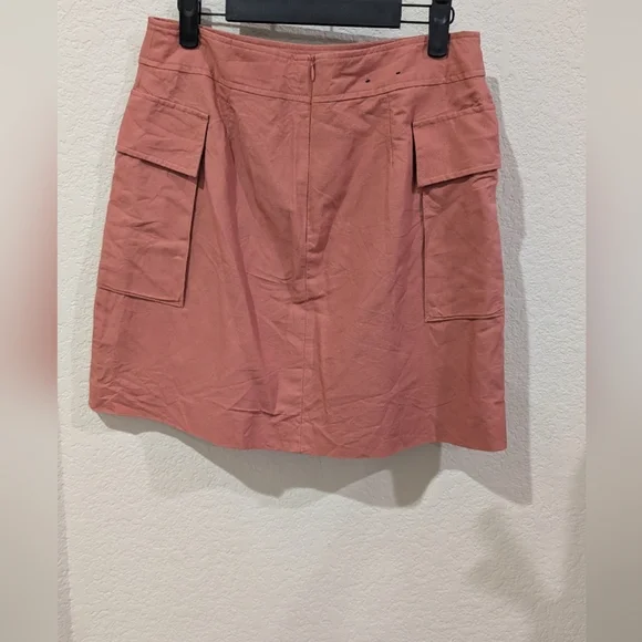 NWOT Banana Republic Cotton Linen Blend Skirt In Coral Size 6 - Picture 5 of 10